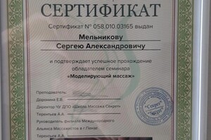 Диплом / сертификат №5 — Мельников Сергей Александрович