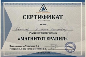 Диплом / сертификат №15 — Тонников Дмитрий Валерьевич