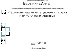 БАРЫНИНА Анна Николаевна — Диплом / сертификат №12