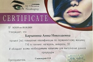 БАРЫНИНА Анна Николаевна — Диплом / сертификат №8