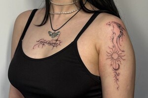 Богачёва Анастасия Вячеславовна — Тату на плече и груди, индивидуальные эскизы — Портфолио №15