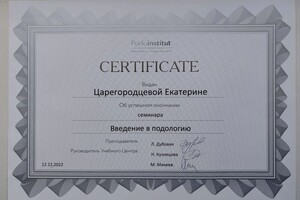 Царегородцева Екатерина Николаевна — Диплом / сертификат №4