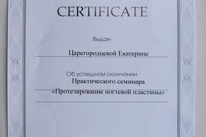 Царегородцева Екатерина Николаевна — Диплом / сертификат №6