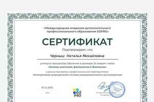 Диплом / сертификат №5 — Черныш Наталья Михайловна