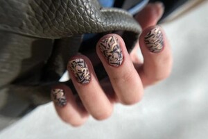 Эламик Ангелина Юрьевна — Комбинированный маникюр с дизайном на всех ногтях в технике Стемпинг, стоимость 2500руб — Портфолио №5