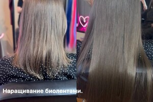 Кобцева Алиса Романовна — Наращивание биолентами для создания длинны. Биопротеиновые волосы. Время работы 1 час. — Портфолио №8