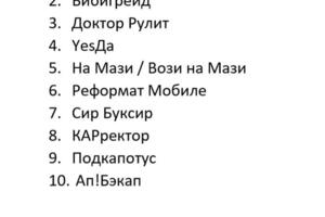 Пример написания вариантов названий - такие списки предоставляются до тех пор,пока клиент не выберет нужное. Перед... — Коршунова Наталья Васильевна