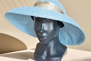 Мосенко Галина Викторовна — Вязаная шляпа широкопольная из крученой натуральной рафии; Шляпа из натуральной рафии идеальный летний аксессуар,... — Портфолио №2
