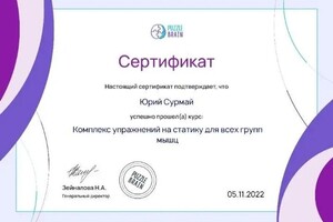 Диплом / сертификат №17 — Сурмай Юрий Романович