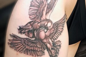 Вахновский Дмитрий Николаевич — Тату на бедре в японском стиле — Портфолио №100