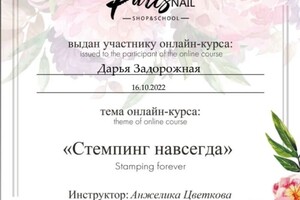 Задорожная Дарья Андреевна — Диплом / сертификат №1