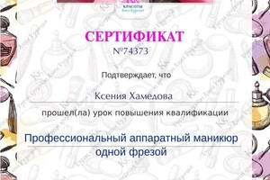 Диплом / сертификат №2 — Хамедова Ксения Андреевна