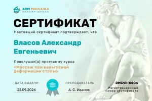 Диплом / сертификат №3 — Власов Александр Евгеньевич