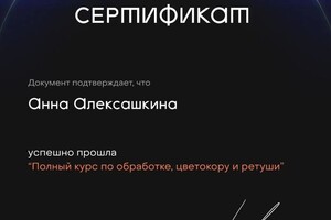 Диплом / сертификат №5 — Алексашкина Анна Вадимовна