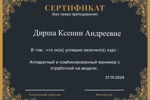 Диплом / сертификат №1 — Дирша Ксения Андреевна