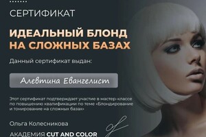 Диплом / сертификат №4 — Евангелист Алевтина Николаевна