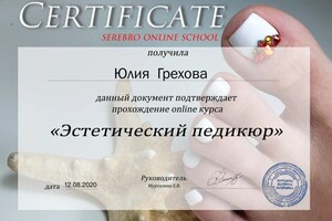 Диплом / сертификат №54 — Грехова Юлия Олеговна