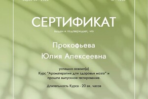 Диплом / сертификат №2 — ИП Прокофьева