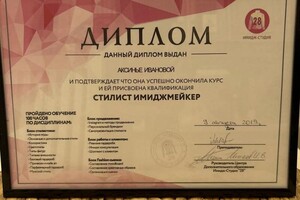 Диплом / сертификат №1 — Иванова Аксинья Сергеевна