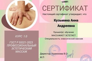 Диплом / сертификат №3 — Кузьмина Анна Андреевна