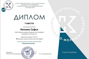 Диплом / сертификат №2 — Лескова Софья Филипповна