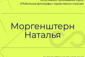 Диплом / сертификат №1 — Моргенштерн Наталья Олеговна