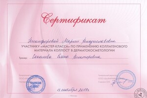 Сертификат о прохождении курса обучения — Никифорова Мария Владиславовна