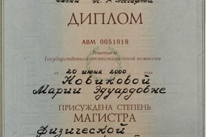 Академия Физической культуры и спорта им. П.Ф.Лесгафта — Новикова Мария Эдуардовна