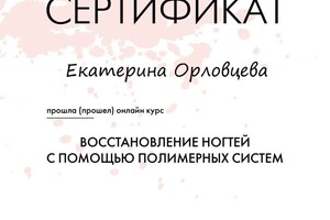 Диплом / сертификат №2 — Орловцева Екатерина Николаевна