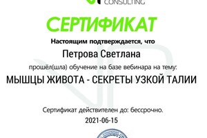 Диплом / сертификат №5 — Петрова Светлана Николаевна