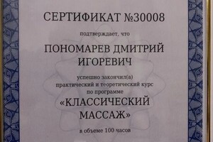 Диплом / сертификат №2 — Пономарев Дмитрий Игоревич