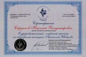 Диплом / сертификат №5 — Сердюков Николай Владимирович