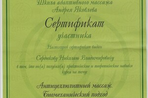 Диплом / сертификат №6 — Сердюков Николай Владимирович