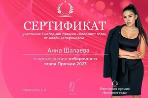 Диплом / сертификат №19 — Шалаева Анна Андреевна