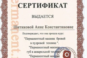 Диплом / сертификат №1 — Шитикова Анна Константиновна