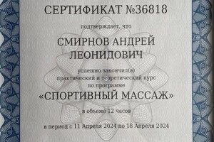 Диплом / сертификат №2 — Смирнов Андрей Леонидович