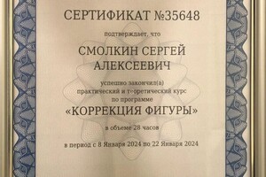 Диплом / сертификат №5 — Смолкин Сергей Алексеевич