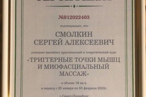 Диплом / сертификат №6 — Смолкин Сергей Алексеевич