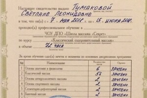 Сертификат о прохождении курса обучения — Тумакова Светлана Леонидовна