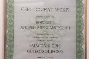 Диплом / сертификат №4 — Воробель Андрей Александрович