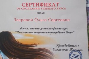 Диплом / сертификат №1 — Зверева Ольга Сергеевна