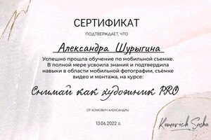 Диплом / сертификат №1 — Шурыгина Александра Олеговна