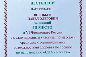 Диплом / сертификат №1 — Воробьёв Павел Олегович