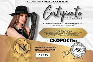 Диплом / сертификат №3 — Боброва Анна Андреевна