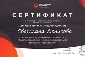 Диплом / сертификат №8 — Денисова Светлана Игоревна