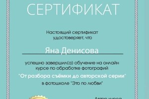 Диплом / сертификат №6 — Денисова Яна Витальевна