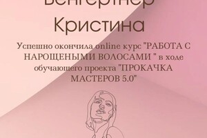 Диплом / сертификат №3 — Венгертнер Кристина Николаевна