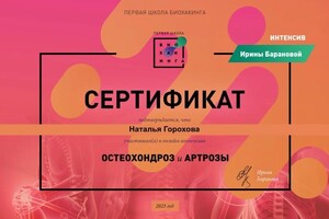 Диплом / сертификат №1 — Горохова Наталья Константиновна