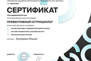 Диплом / сертификат №3 — Ильина Екатерина Алексеевна