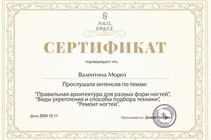 Диплом / сертификат №5 — Мороз Валентина Валентиновна